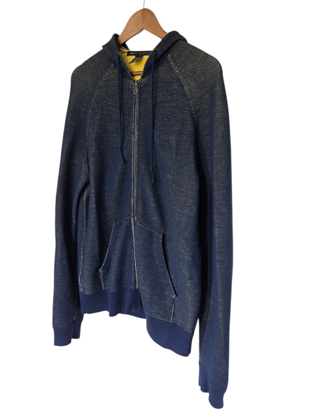 Marc by Marc Jacobs Hoodie Men Large Navy Wool Blend Full Zip - Picture 4 of 12